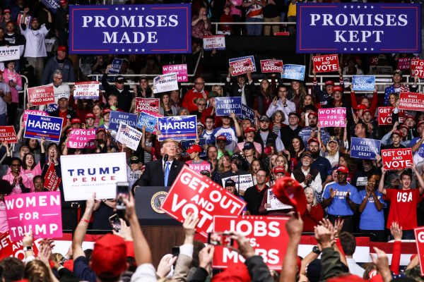 President Donald Trump at a Make America Great Again rally in Charlotte, N.C., on Oct. 26, 2018. (Charlotte Cuthbertson/The Epoch Times)