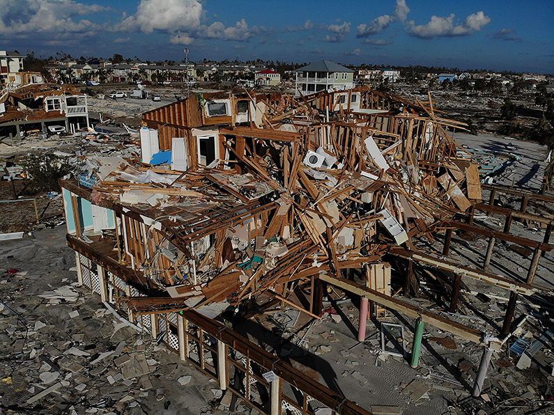 Devastation left in the wake of Hurricane Michael is shown from above in Mexico Beach, Florida on October 15, 2018. (Joe Raedle/Getty Images)