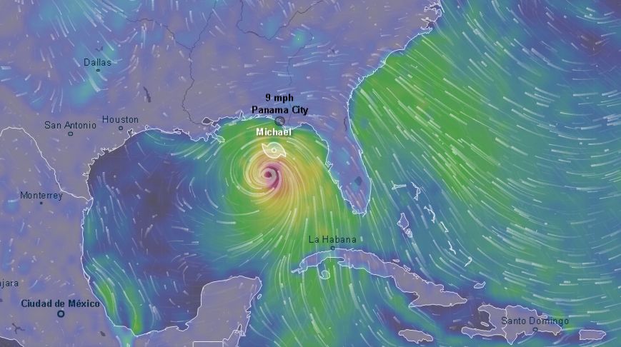 Hurricane Michael is slated to hit the Florida Panhandle on Oct. 10, 2018. (Ventusky / NOAA)
