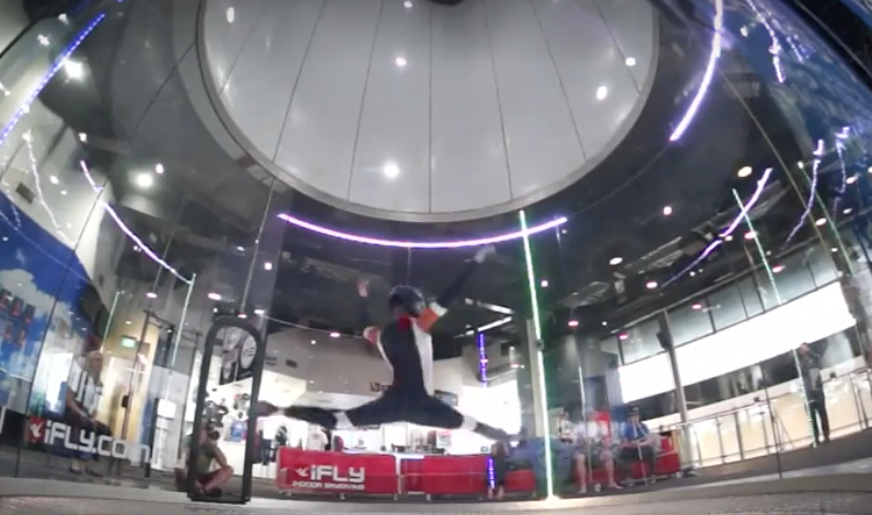 Doni Gales did 55 front split spins in wind tunnel in one minute in Australia on Nov. 8. (Screenshot/Reuters)