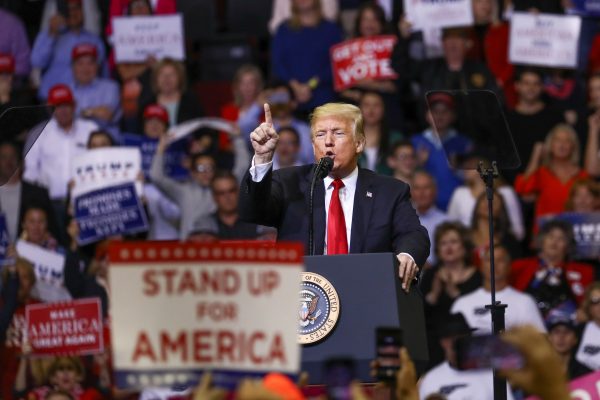 President Donald Trump at a MAGA rally