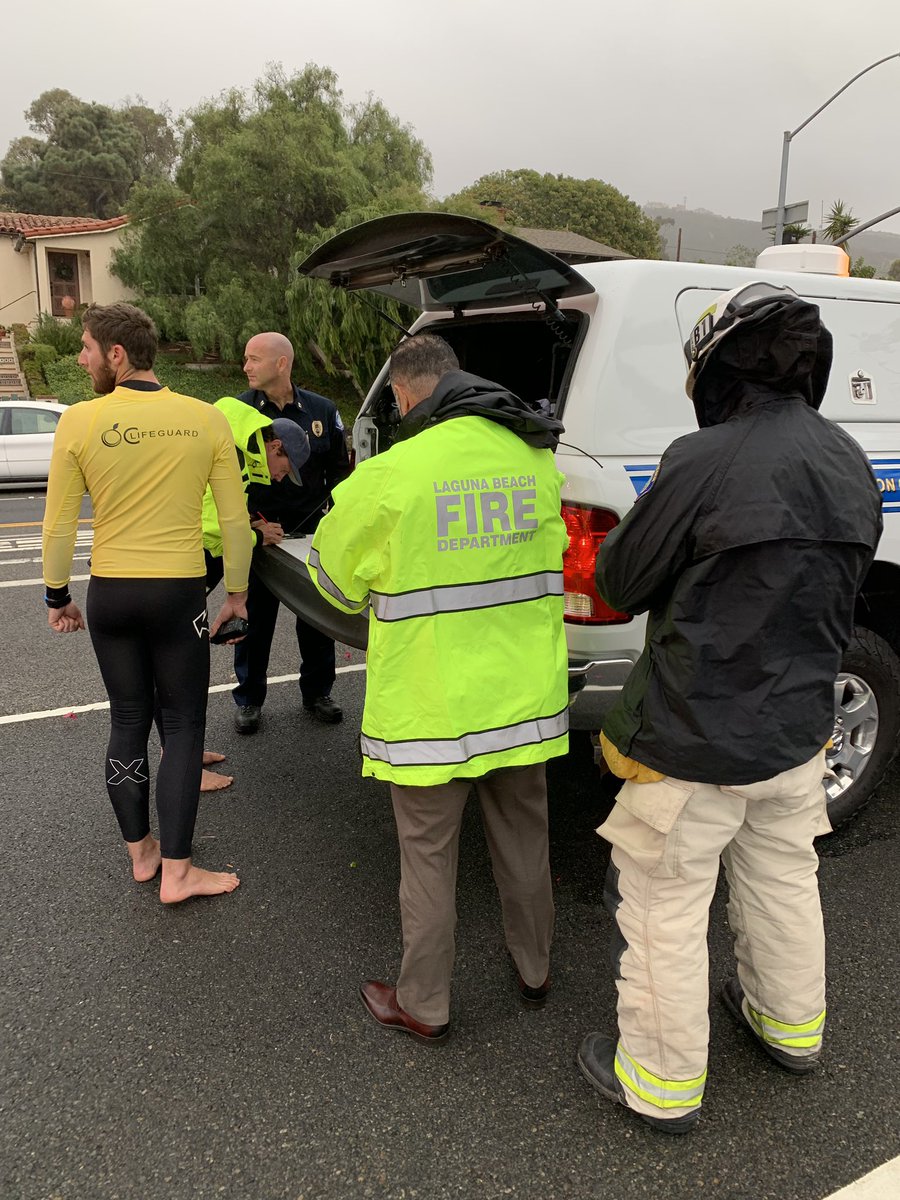 Laguna Beach Police Department officers, with assistance from other law enforcement, apprehended seven illegal aliens and two smugglers after they landed on a boat at the beach on Nov. 29, 2018. (Laguna Beach Police Department)