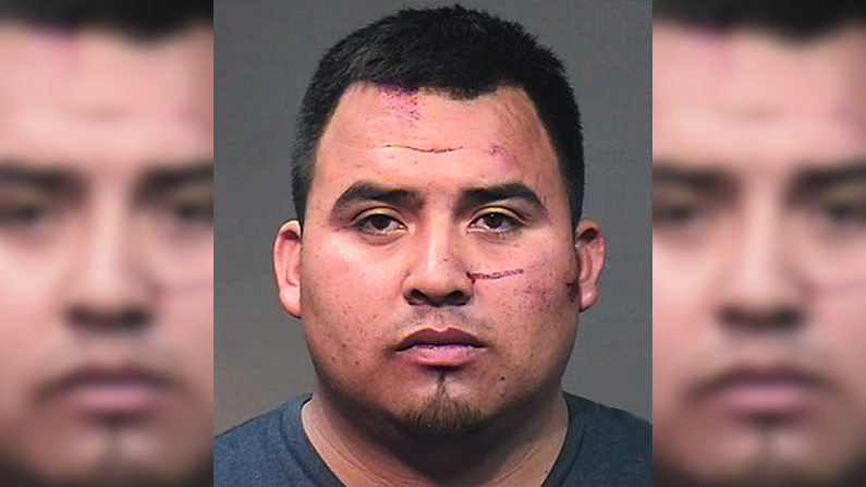 Cesar Collazo, 23, was charged with two counts of felony, failure to stop and render aid, and two counts of felony intoxication assault with serious bodily injury on a public servant. (Houston Police Department)