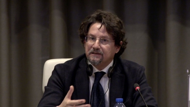 Giovanni Bombardieri, an Italian prosecutor, speaks at the Eurojust press conference in The Hague, Netherlands, on Dec. 5, 2018. (Eurojust)