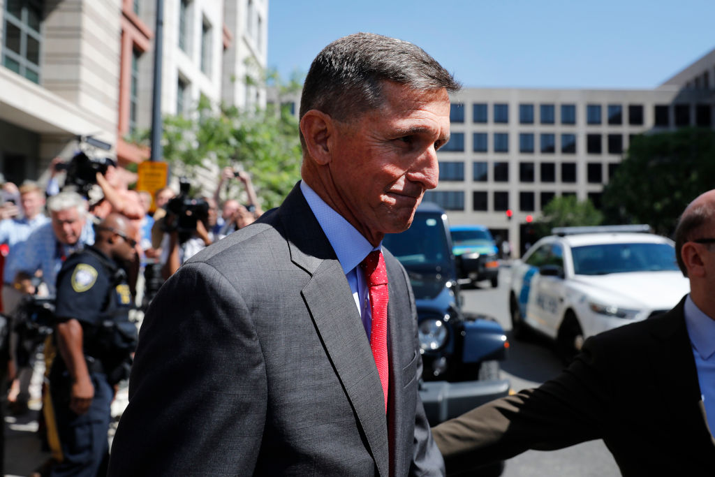 Michael Flynn, former National Security Advisor to President Donald Trump, departs the E. Barrett Prettyman United States Courthouse following a pre-sentencing hearing Jul. 10, 2018 in Washington, DC. (Aaron P. Bernstein/Getty Images)