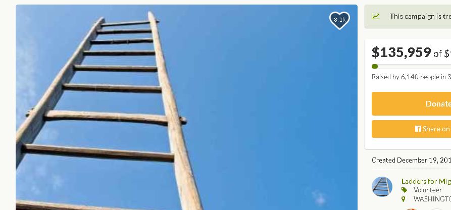 Meanwhile, a new GoFundMe was created several days later by “Ladders for Migrant Siblings” to buy ladders to get over the wall. (GoFundMe)