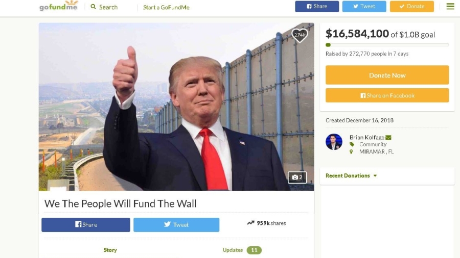 Triple Amputee Veteran Behind Border Wall GoFundMe Says He’s Received Lots of Hate Mail
