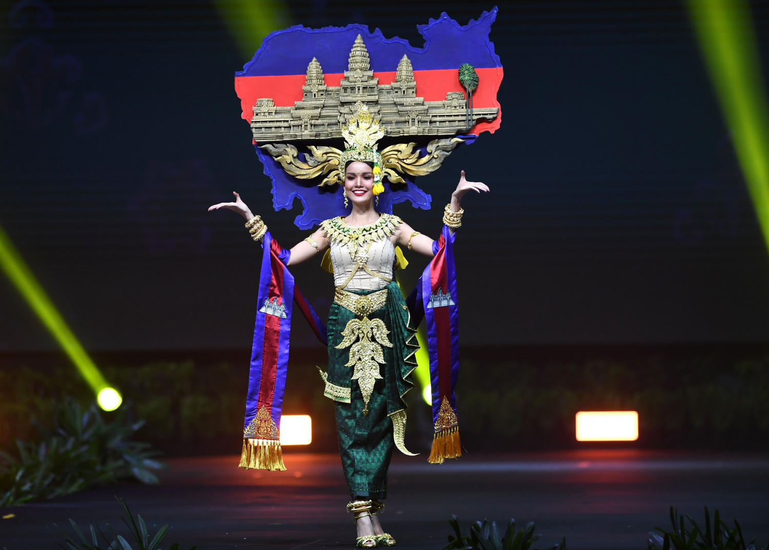 Nat Rern, Miss Cambodia 2018 walks on stage during the 2018 Miss Universe national costume presentation in Chonburi province on December 10, 2018. (Lillian Suwanrumpha/AFP/Getty Images)