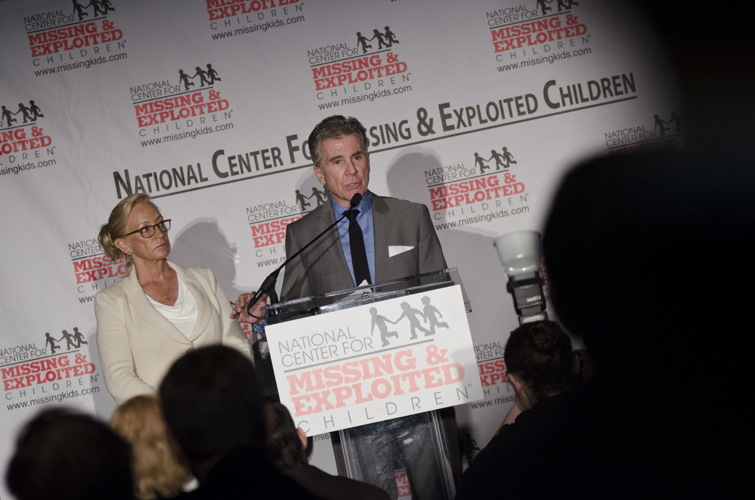 Reve Walsh and John Walsh speak during The National Center For Missing And Exploited Children, the Fraternal Order of the Police and the Justice Departments' 16th Annual Congressional Breakfast at The Liaison Capitol Hill Hotel in Washington, on May 18, 2011. (Photo by Kris Connor/Getty Images)