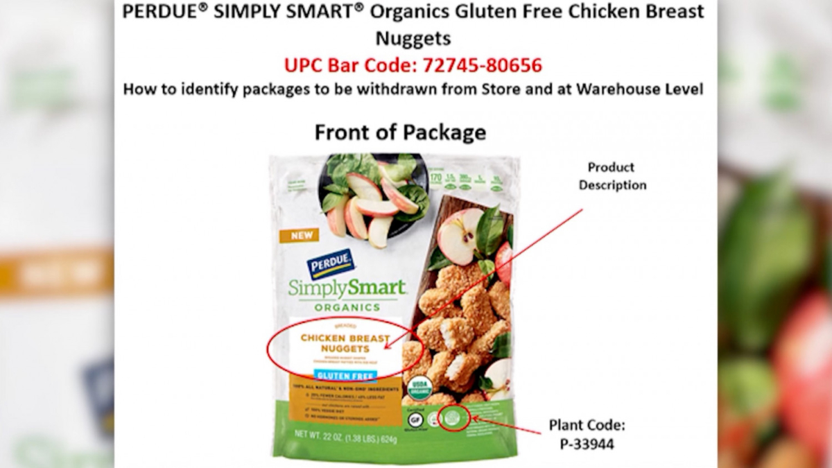 Photo shows gluten free Organics Breaded Chicken Breast Nuggets. The product received three complaints that wood was found in the nuggets. (Screenshot/CNN)