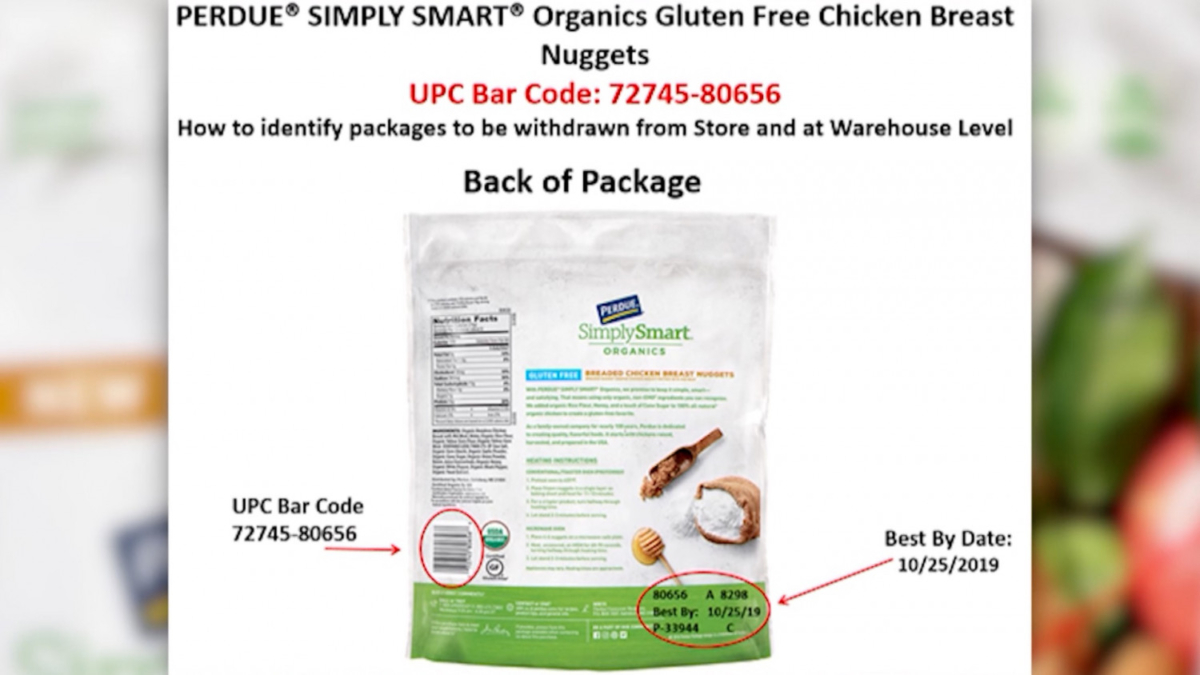Photo shows gluten free Organics Breaded Chicken Breast Nuggets. The product received three complaints that wood was found in the nuggets. (Screenshot/CNN)