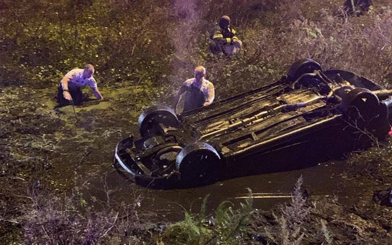 Near-Drowning Florida Woman Calls 911 From Sinking Overturned Car