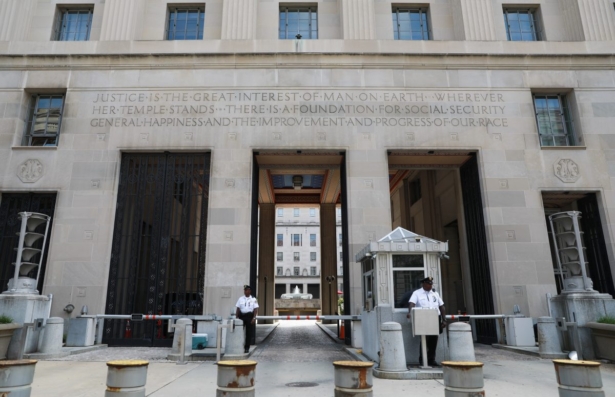 The Department of Justice in Washington on July 11, 2018. (Samira Bouaou/The Epoch Times)