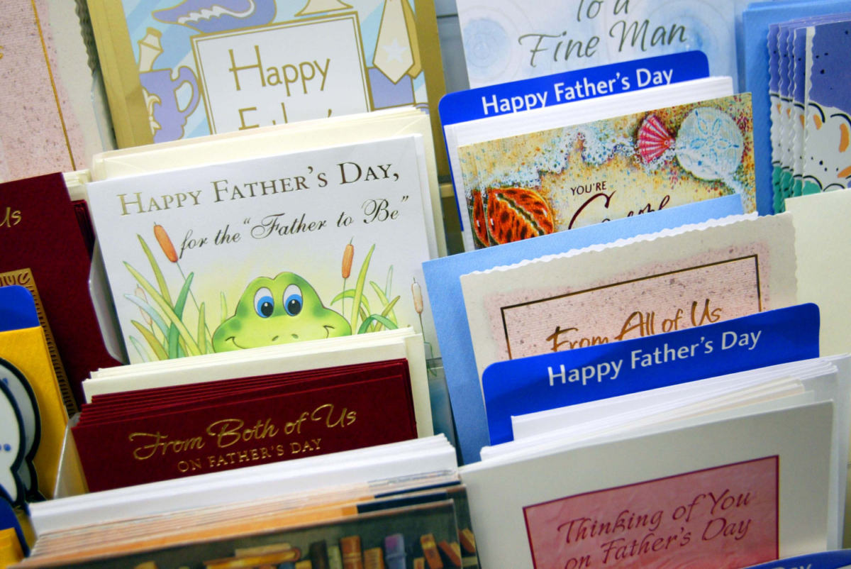 Father's Day cards sit in a store on June 13, 2003. (Chris Hondros/Getty Images)