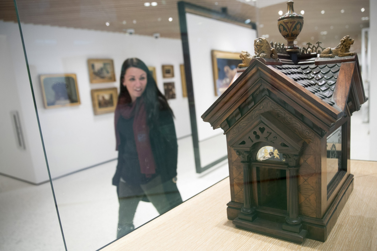 British Edwardian-style Dog House for a Chihuahua on display at the American Kennel Club Museum of the Dog in N.Y., on Jan. 9, 2019. The museum opens Feb. 8. (Mary Altaffer/AP)