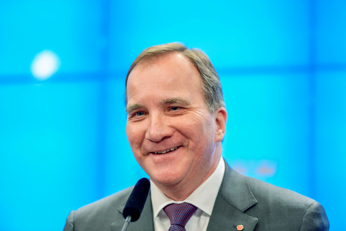 Swedish Prime Minister Stefan Lofven attends a news conference after meeting with Speaker of the Parliament Andreas Norlen in Stockholm, Sweden, on Jan. 16, 2019. (TT News Agency/Jessica Gow/File PhotoReuters)