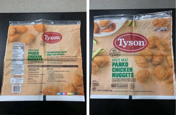 Certain batches of Tyson brand processed chicken nuggets have been recalled due to concern about possible contamination with rubber. (USDA)