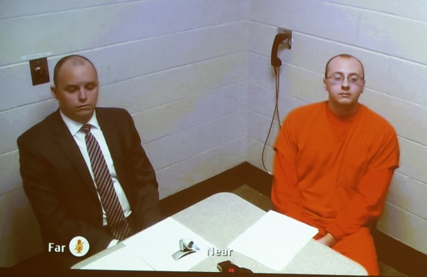 Jake Thomas Patterson makes his first appearance on video before Judge James Babler at the Barron County Justice Center in Barron, Wis., on Jan. 14, 2019. (Richard Tsong-Taatarii/Star Tribune via AP)