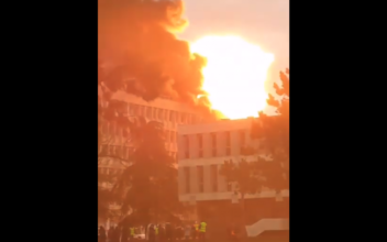 Fireball Explodes Across Roof of University in France