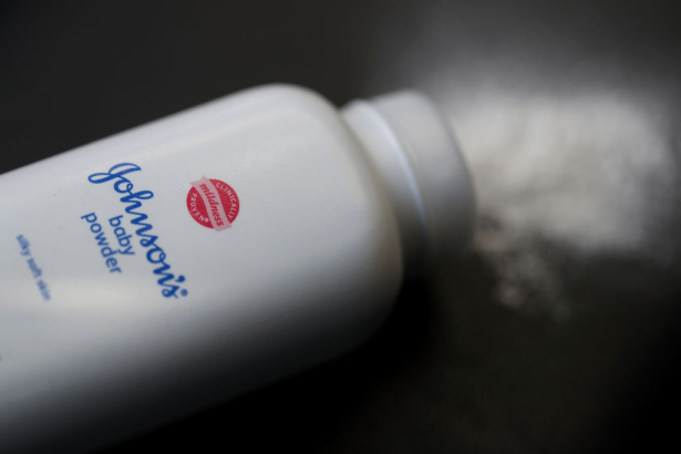 A container of Johnson's baby powder