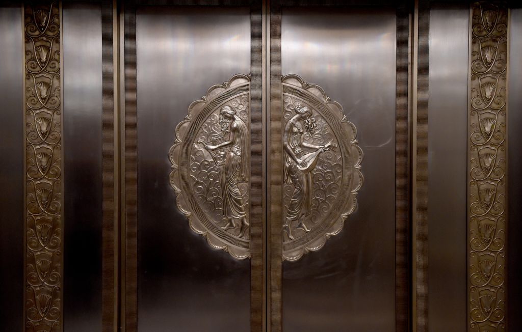 One of the Art Deco elevators at New York City's Waldorf Astoria in an undated file photo. (Timothy A. Clary/AFP/Getty Images)