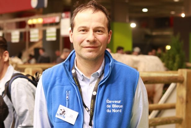 Cow breeder Gilles Druet at 2019 Paris Farm Show. (David Vives/The Epoch Times)