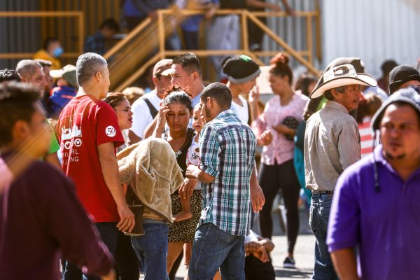 Hundreds of Central Americans, part of a migrant caravan, are staying in an old factory in Piedras Negras, Mexico, on Feb. 15, 2019. (Charlotte Cuthbertson/The Epoch Times)