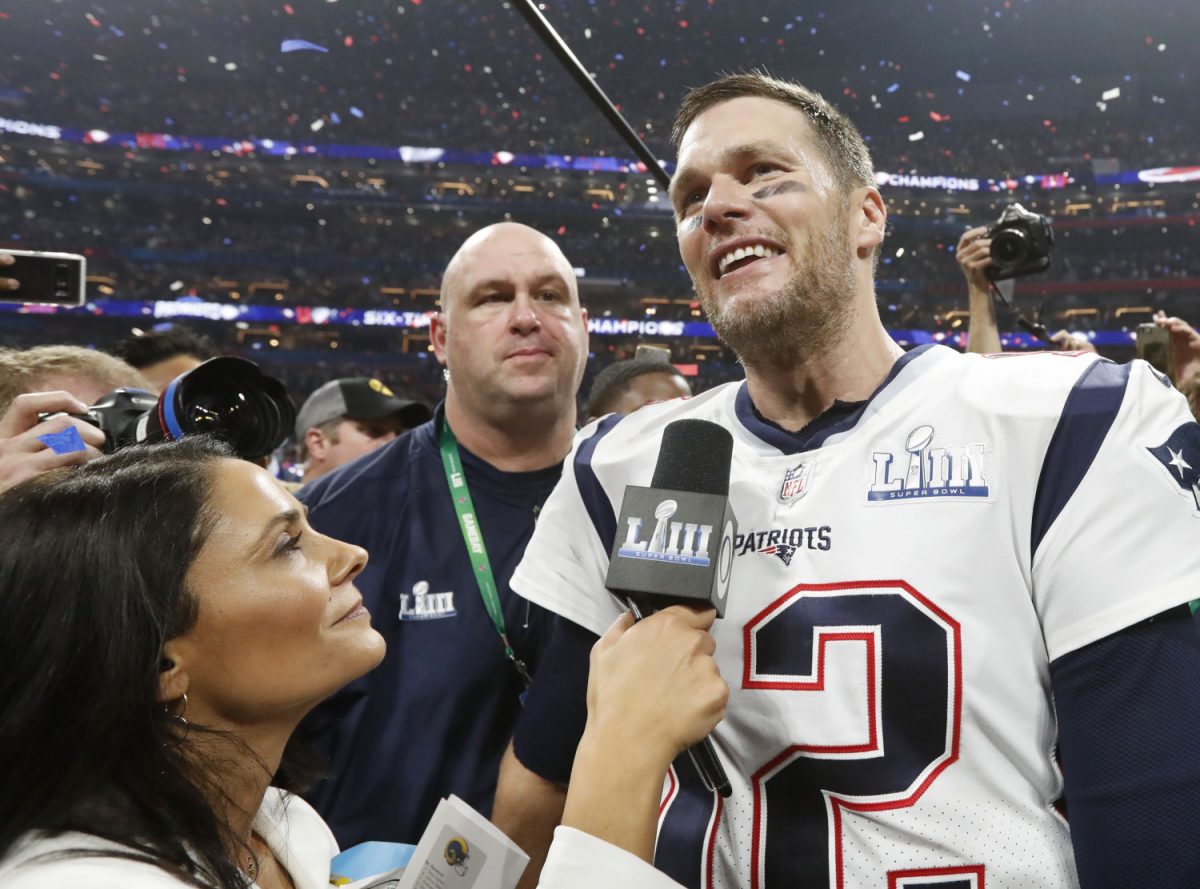 New England Patriots' Tom Brady speaks to the media after winning the Super Bowl LIII. (Kevin Lamarque/Reuters)