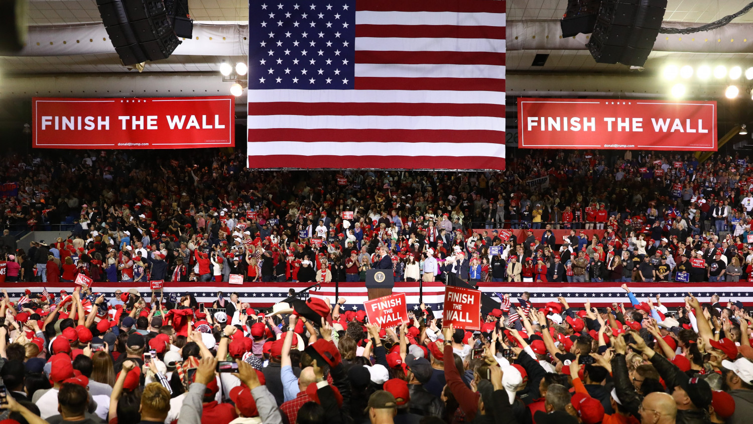 President Donald Trump at a Make America Great Again rally in El Paso, Texas, on Feb. 11, 2019. (Charlotte Cuthbertson/The Epoch Times)