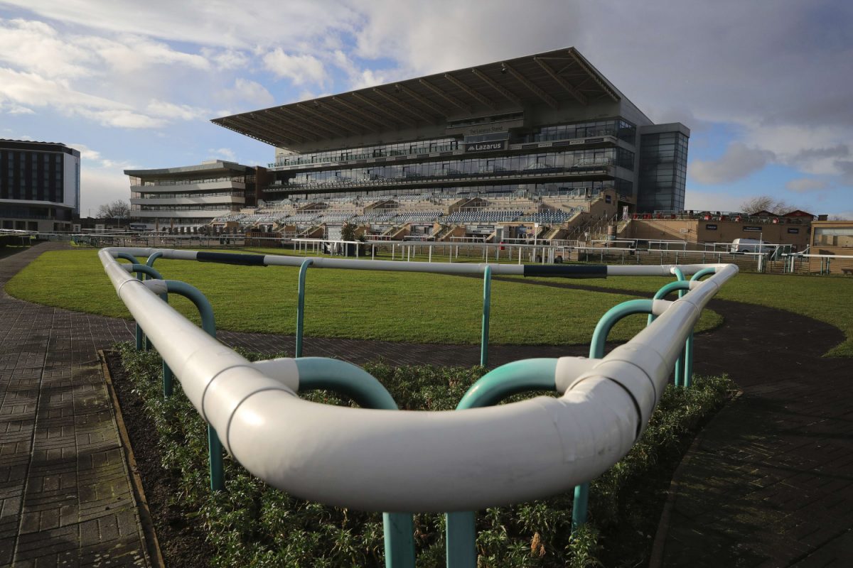 Empty terraces and stands at Doncaster Racecourse, United Kingdom, on Feb. 7, 2019. (Christopher Furlong/Getty Images)