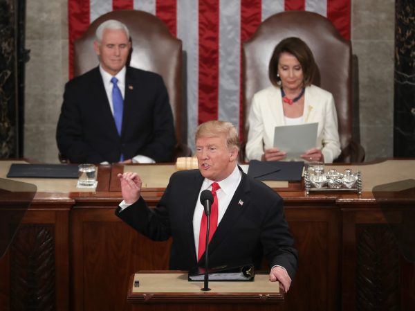 President Donald Trump delivers the State of the Union address at the Capitol on Feb. 5, 2019. (Chip Somodevilla/Getty Images)