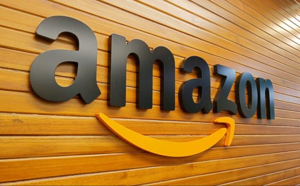 The logo of Amazon inside the company's office in Bengaluru, India, on April 20, 2018. (Abhishek N. Chinnappa/Reuters)