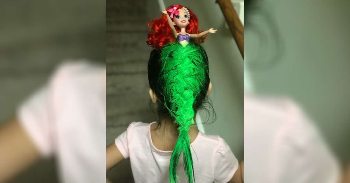 Little Girl’s Creative Hair Wins School Competition With Inspiration From the Little Mermaid