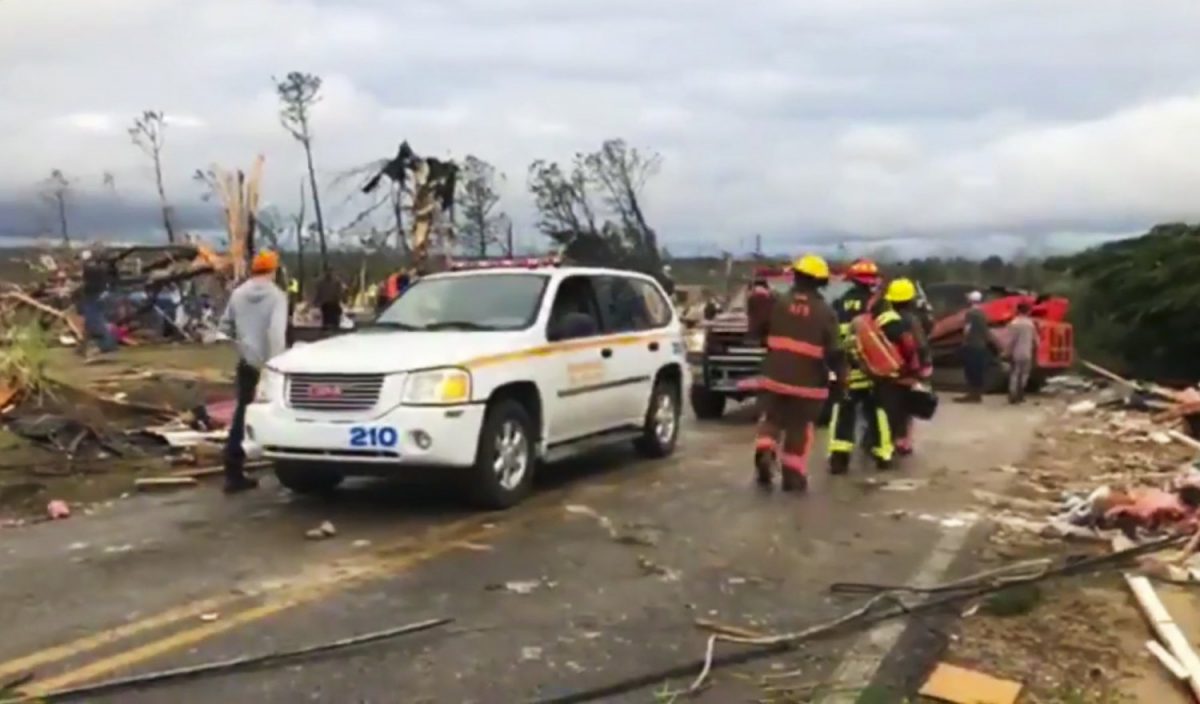 Rescue Crew Using Dogs and Drones to Look for Victims of Tornado That ...