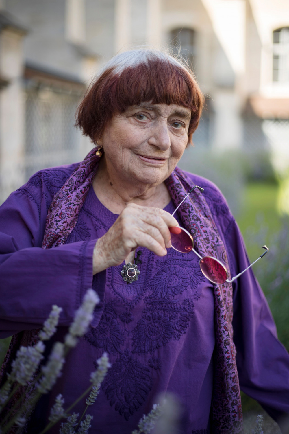 French film director Agnes Varda poses in Paris on July 3, 2018. (Thomas Samson/AFP/Getty Images)