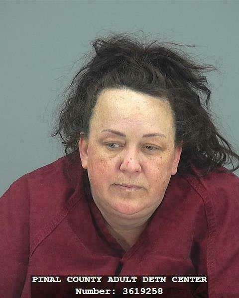 This booking photo provided by Pinal County Sheriff’s Office shows Machelle Hackney. (Pinal County Sheriff’s Office via AP)