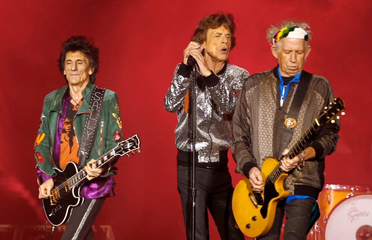 Ron Wood, Mick Jagger and Keith Richards of the Rolling Stones perform during the band's first concert of the "No Filter" European tour, at the Stadtpark in Hamburg, Germany, on Sept. 9, 2017. (Morris Mac Matzen/Reuters)