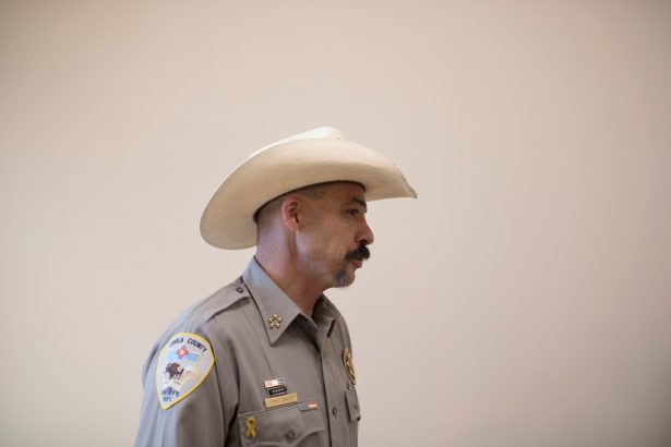 <br/>Cibola County Sheriff Tony Mace before the county commission meeting in Grants, New Mexico, U.S., Feb. 28, 2019. Picture taken February 28, 2019. (Reuters/Adria Malcolm)