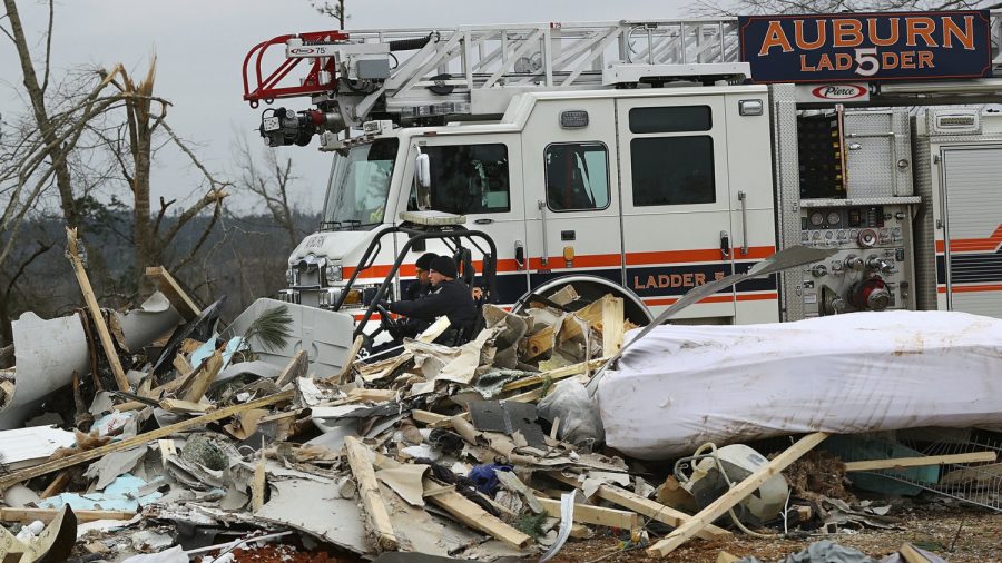 Rescue Crew Using Dogs and Drones to Look for Victims of Tornado That Killed 23