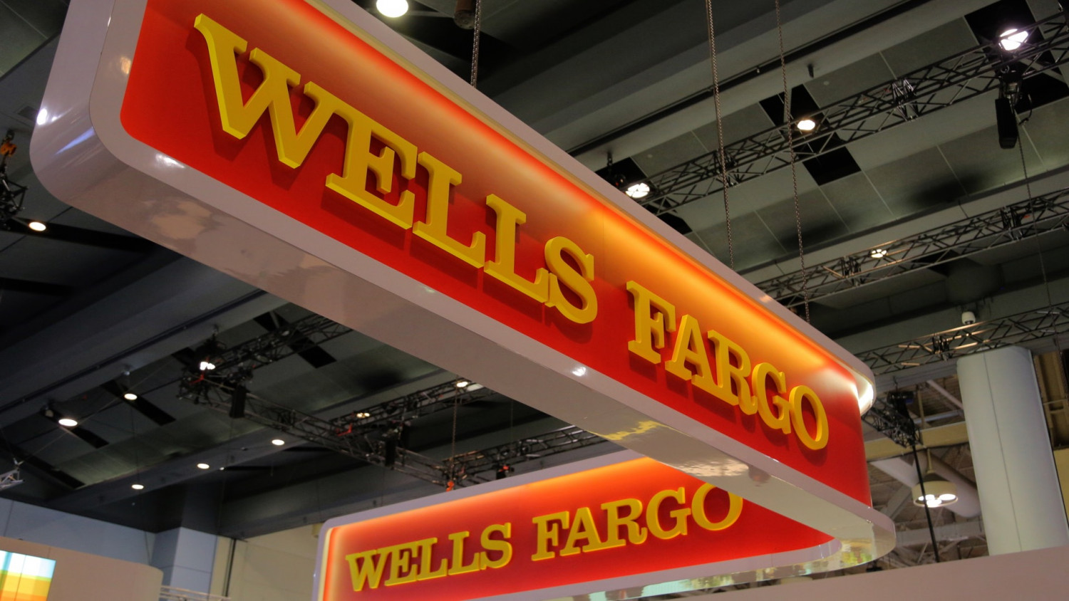 A Wells Fargo logo is seen at the SIBOS banking and financial conference in Toronto, Ontario, Canada on Oct. 19, 2017. (Chris Helgren via Reuters)