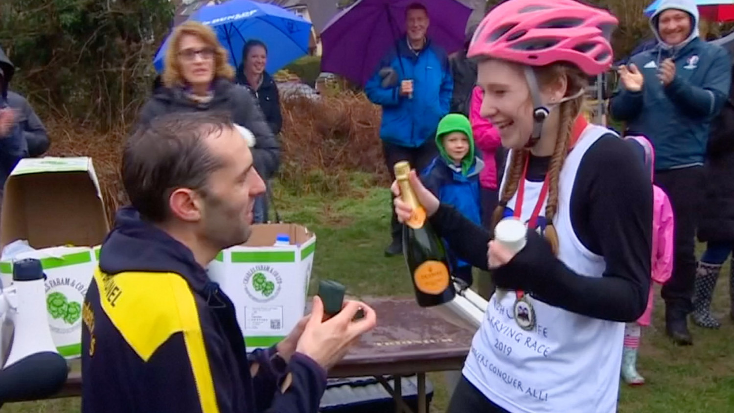 ‘Wife Carrying’ Race Winner Proposes to Partner After Gruelling Victory
