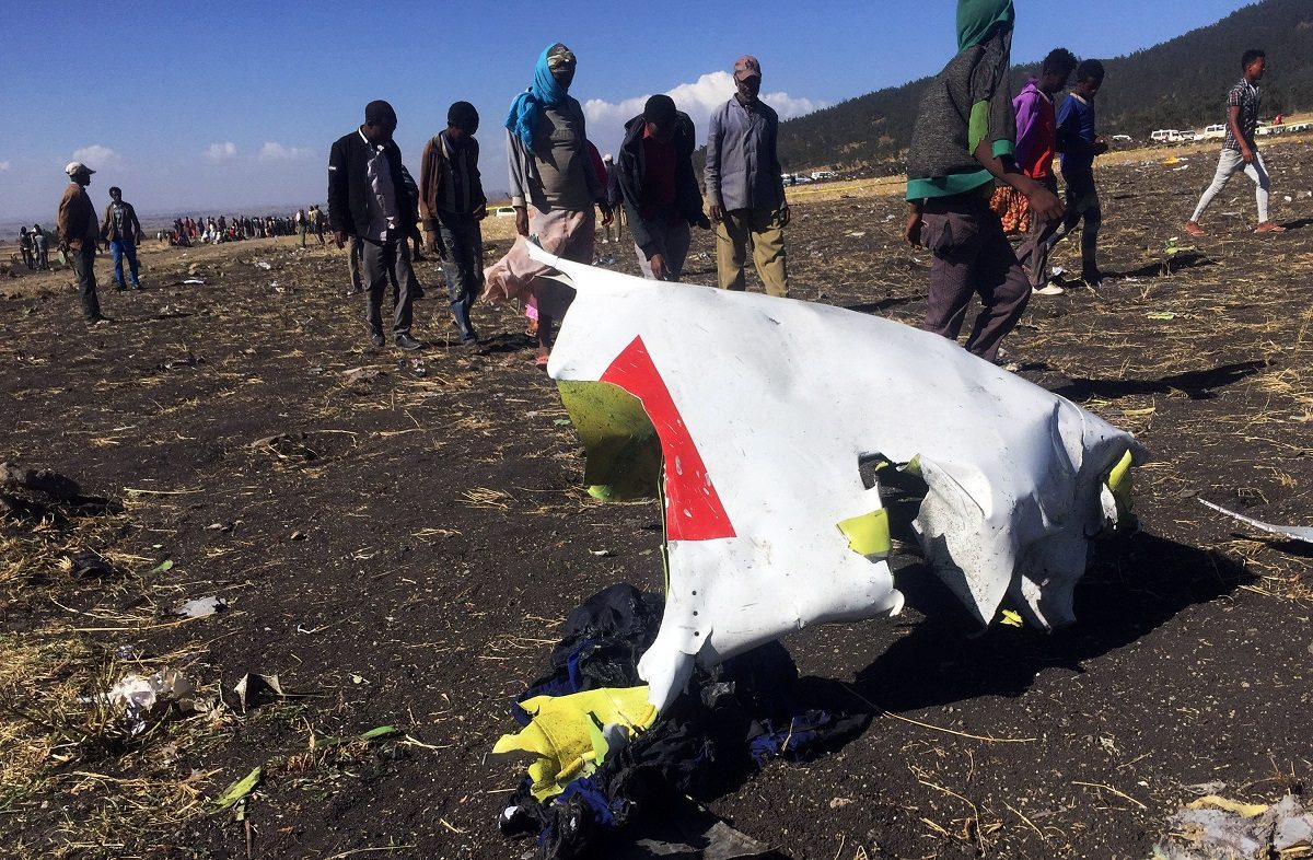 The wreckage of the Ethiopian Airlines plane. (Tiksa Negeri/Reuters)