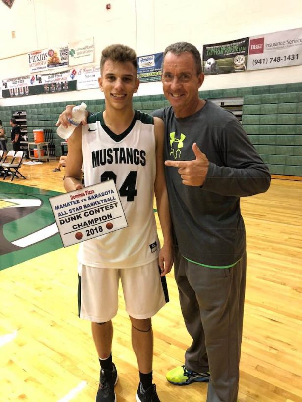 Jackson Kelley with his father in a file photo. (Mike Kelley/Facebook)