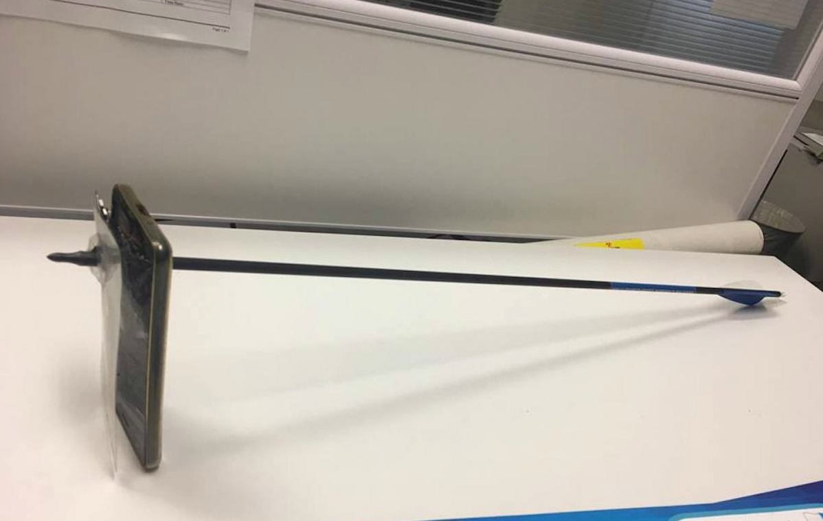 Bow And Arrow Attack Thwarted By Cellphone