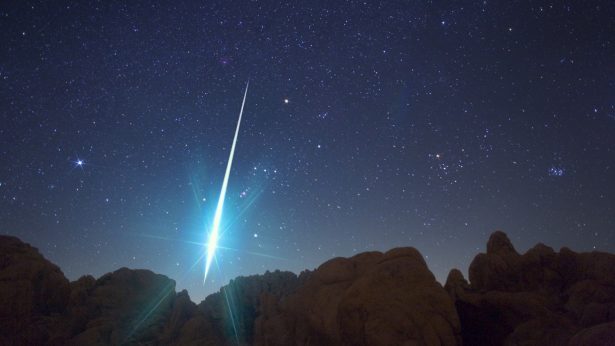 A meteor spotted during the annual Geminid meteor shower on December 14, 2009. According to NASA, a "fireball" is an exceptionally bright meteor that can be seen over a large distance. (Wally Pacholka/Barcroft Media/Getty Images)
