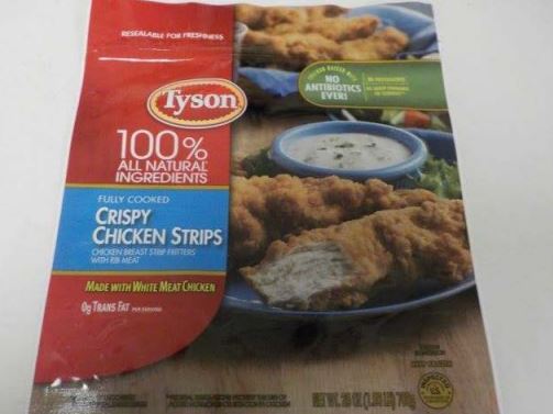 Tyson's Fully Cooked Crispy Chicken Strips were among the products that may contain pieces of metal. (FSIS)