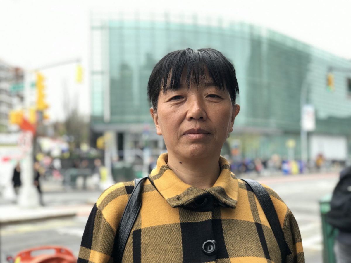 Cao Suqin, a Falun Gong practitioner from China in Flushing, New York ahead of a Falun Gong rally on April 20, 2019. Cao, 53, was sentenced to three years in labor camp for her belief.