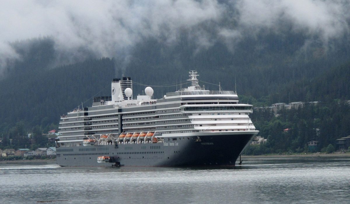 The Holland America Westerdam, is shown in Juneau, Alaska, on Aug. 29, 2011. (Becky Bohrer/AP Photo)