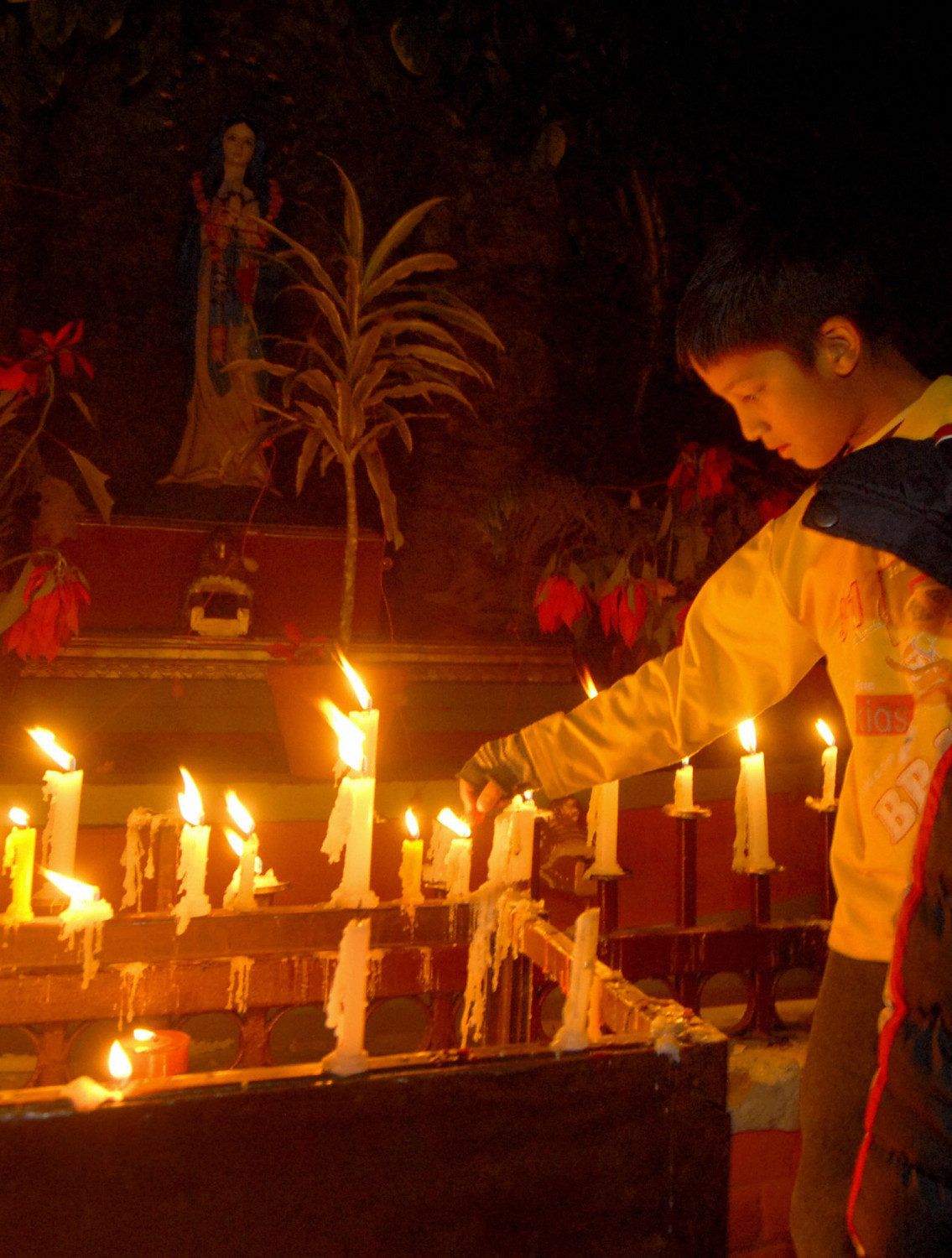 Nepali christian boy in church