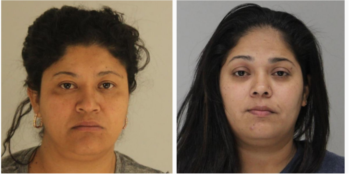 Mirian Zelaya Gómez, also known as "Lady Frijoles" (L), and her sister, Mirna Zelaya Gómez (R) have been arrested for aggravated assault with a deadly weapon. Murna faces an additional charge of assault causing bodily injury.<br/>(Courtesy of Dallas County Jail.)